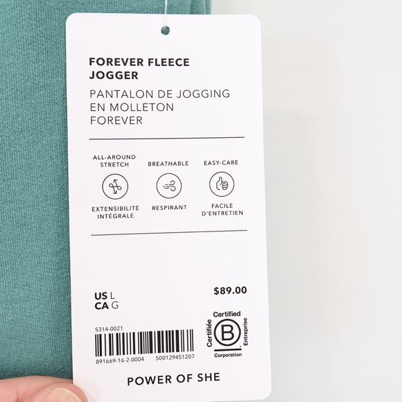 NWT Athleta Forever Fleece High-Rise Fleece Jogger In Juniper Green Size Large - Picture 9 of 10